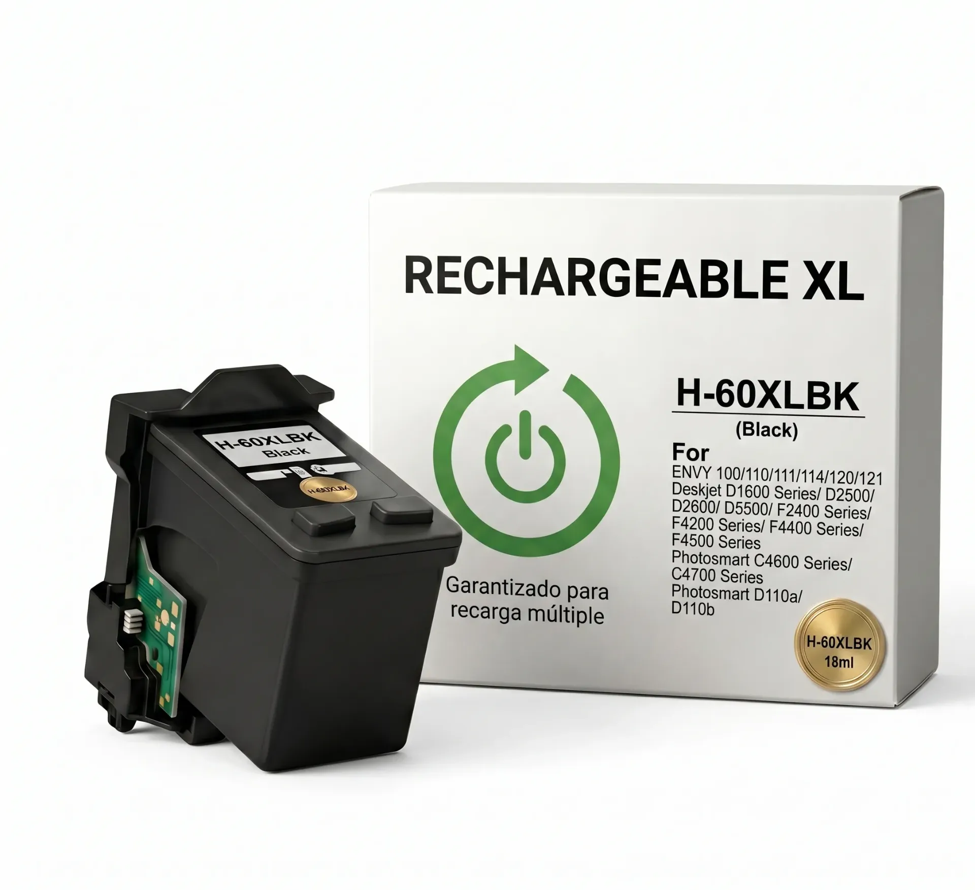 Cartucho De Tinta Compatible Hp 60 Xl Negro